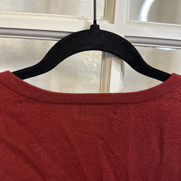 Brooks Brothers 346 Sweater Mens Size Medium M Wool Blend Red V-Neck Pullover - Picture 9 of 13